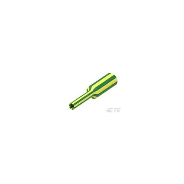 Raychem Heat Shrink Tube, Single Wall, 2:1 I.D. Shrink Ratio, Green, Yellow - 2898296001