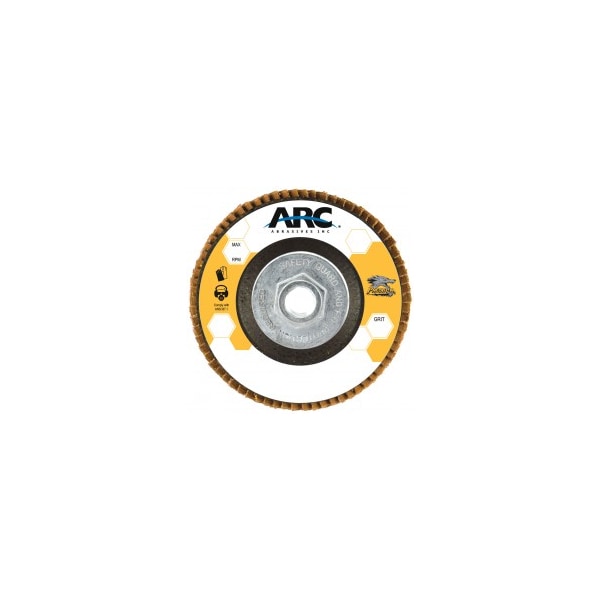 Arc Abrasives 7" x 5/8"-11 T27 - Disco de láminas de fibra de vidrio PREDATOR de cara plana, grano 60 - 71-10855FF