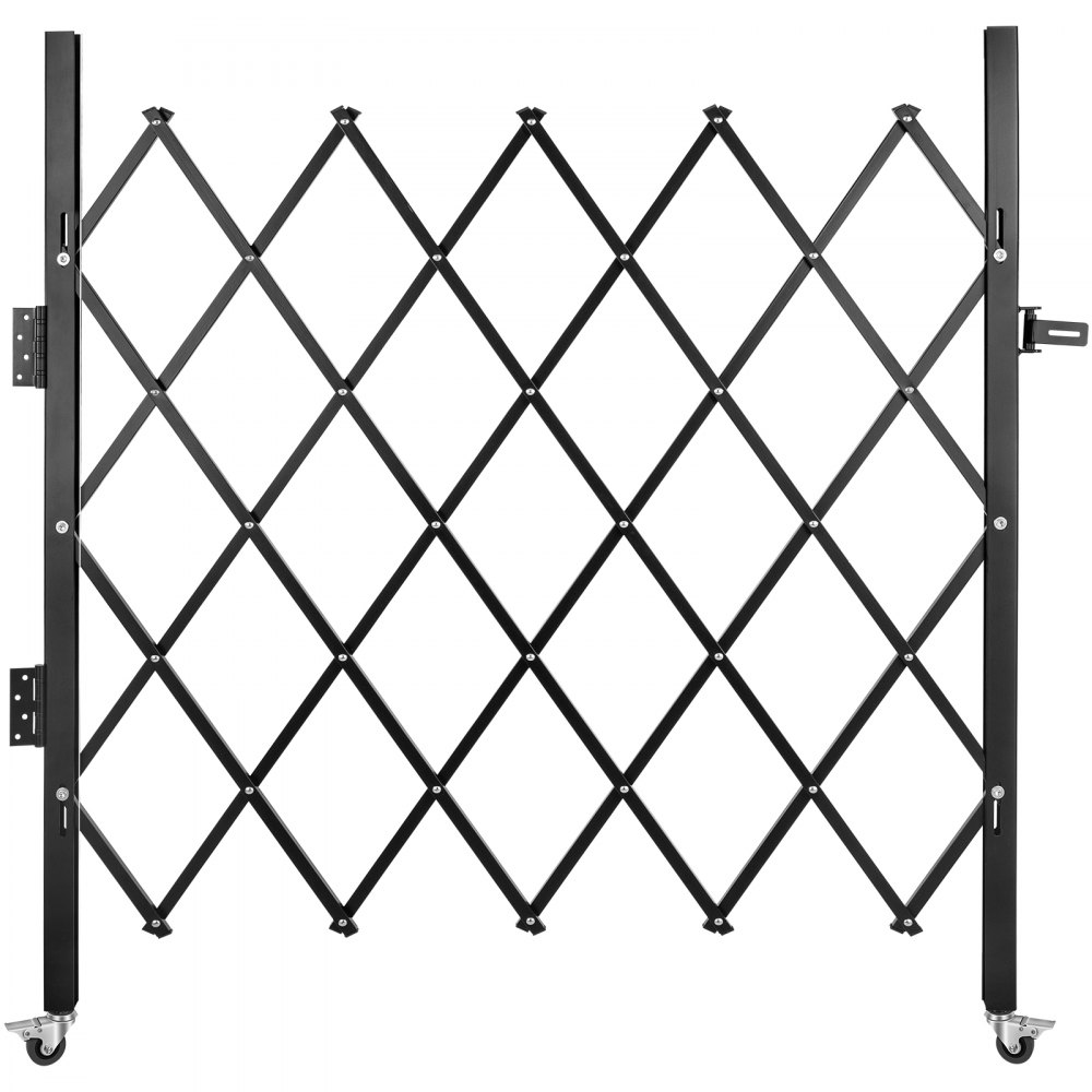 VEVOR Single Folding Security Gate, 48" H x 66" W Folding Door Gate, Steel Accordion Security Gate, Flexible Expanding Security Gate, 360° Rolling Barricade Gate, Scissor Gate or Door with Padlock - SSFDMDM1.66X1.22MV0