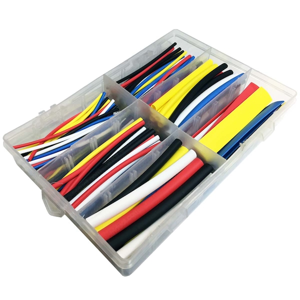 Electriduct Heat Shrink Tube Kit, 2:1 I.D. Shrink Ratio, Rainbow, 4 in - HS2-KIT-RBW-4-10PK