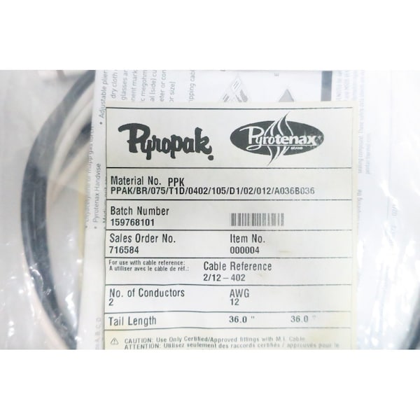 Pentair TERMINATING WIRE SPLICE KIT & HEAT SHRINK TUBING - PPK PPAK/BR/075/T1D/0402/105/D1/02/012/A036B036