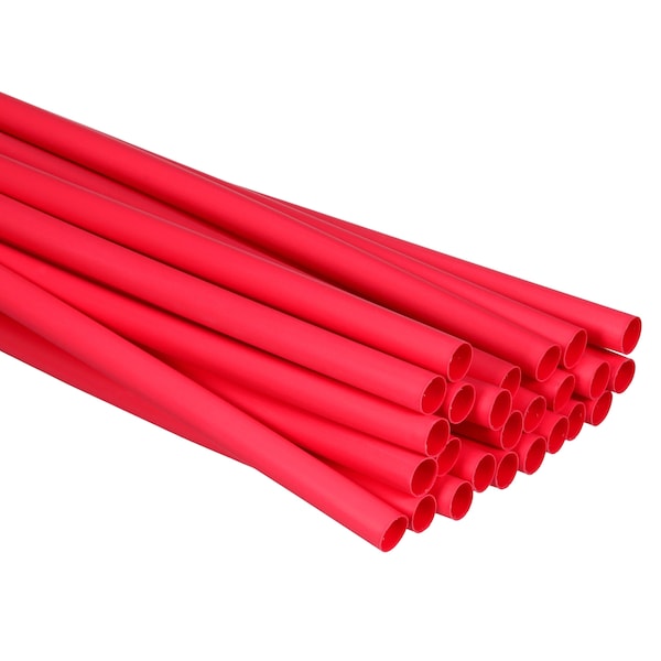 3M Adhesive Lined Heat Shrink Tube, Thin Wall, 3:1 I.D. Shrink Ratio, 0.5 in I.D. Before Shrinking - EPS300-1/2-48"-RED-75 PCS