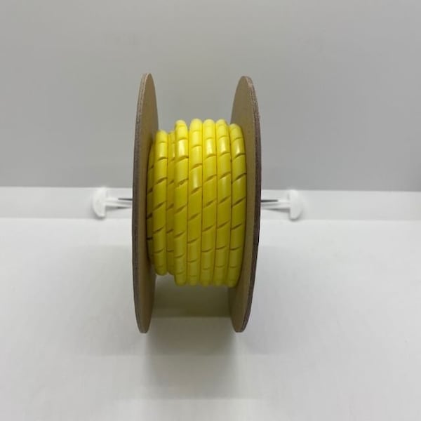 Heli-Tube Forward Cut Cable Sleeve, 0.061 in Inside Dia., 1/16 in to 1/2 in Max Bundle Dia., 100 ft, LDPE - HT 1/8 C YE-100