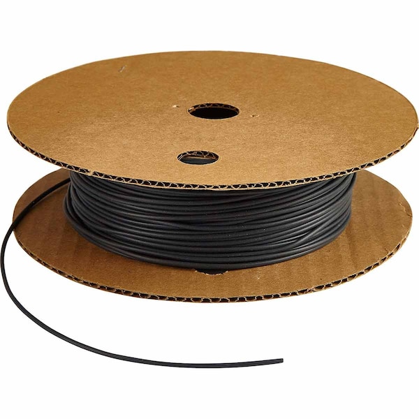 Brady BRADYMARK Series Heat Shrink Tubing: Polyolefin, Black, 0.093 in. Dia x 100' L - HSA-24-BK