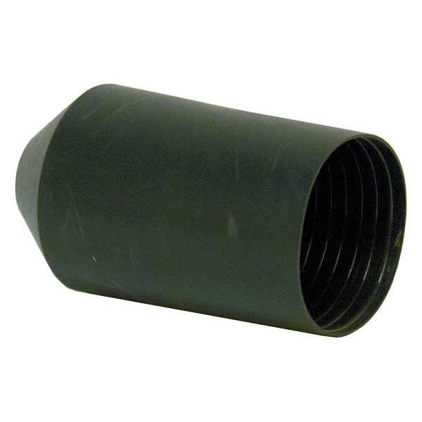 Ideal Adhesive Lined Heat Shrink End Cap, Medium Wall, 3:1 I.D. Shrink Ratio, Black, 5.13 in, 5 PK - 46-384