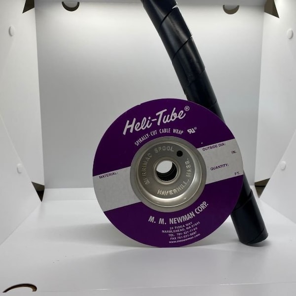 Heli-Tube Forward Cut Cable Sleeve, 1.30 in Inside Dia., 1-1/2 in to 10 in Max Bundle Dia., 50 ft, Black - HT 1 1/2 UR-50