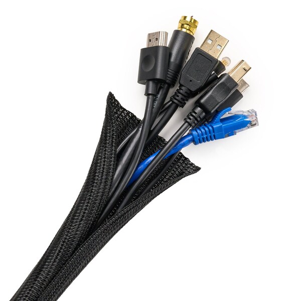 Wrap-It Cable Sleeves, 10' x 0.75in, Mesh, 2PK - A402-SM-10X75BL