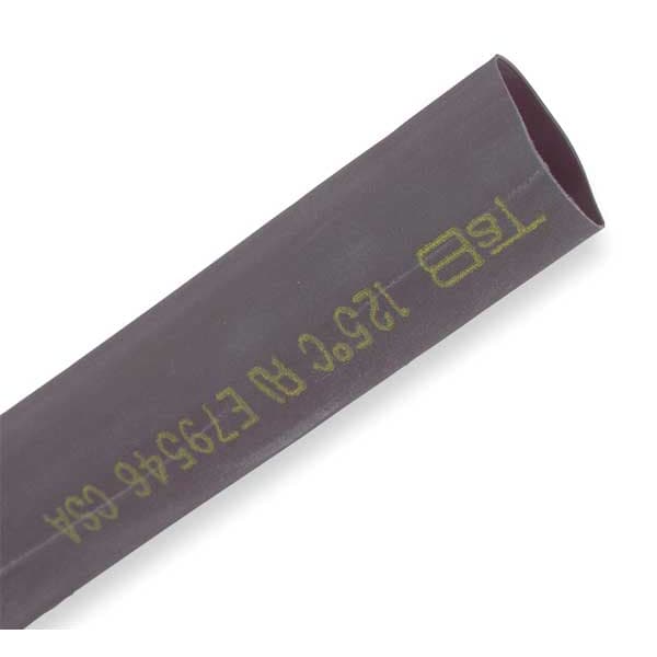 Shrink-Kon Heat Shrink Tube, Thin Wall, 2:1 I.D. Shrink Ratio, 0.75 in I.D. Before Shrinking, Black, 6 in - CPO75006