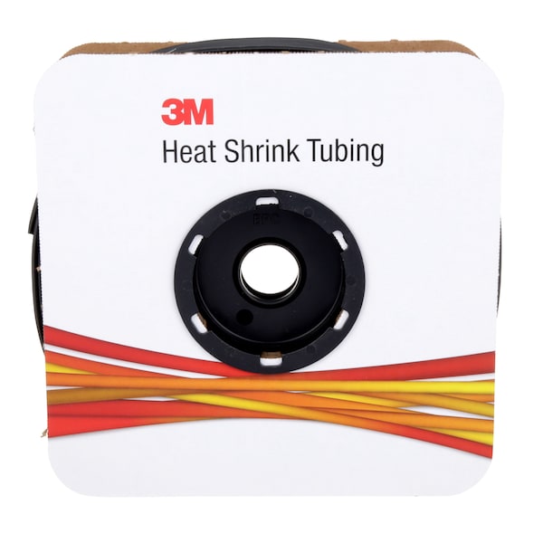 3M Heat Shrink Tube, Thin Wall, 2:1 I.D. Shrink Ratio, 1 in I.D. Before Shrinking, Black, 50 ft - FP301-1-50'-BLACK-SPOOL