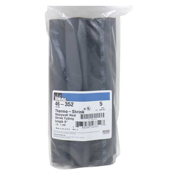 Ideal Adhesive Lined Heat Shrink Tube, Heavy Wall, 3:1 I.D. Shrink Ratio, 1.1 in I.D. Before Shrinking - 46-352