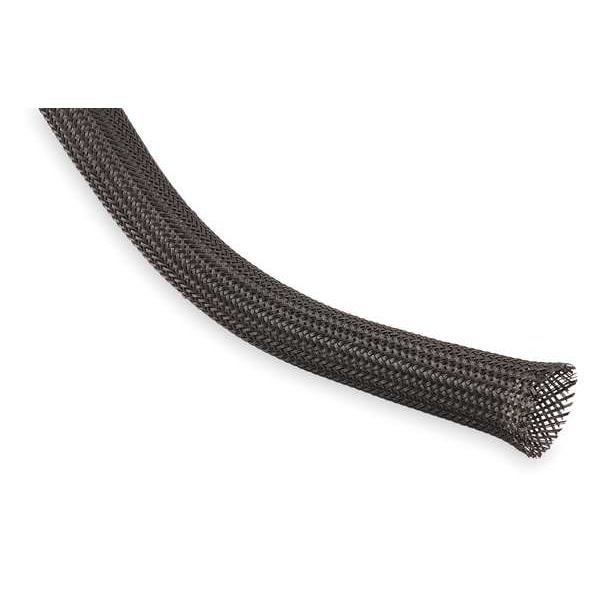 Techflex Braided Cable Sleeve, 1/4 in Inside Dia., 0.438 in Max Bundle Dia., 500 ft, Black - CCP0.25BK500