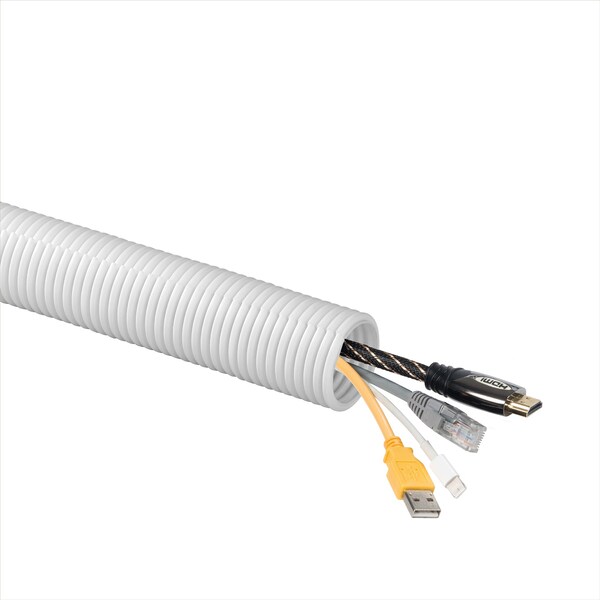 D-Line Cable Tube, White, 3ft 7in, 1.26in dia, 6PK - US/CTT1.1W/6