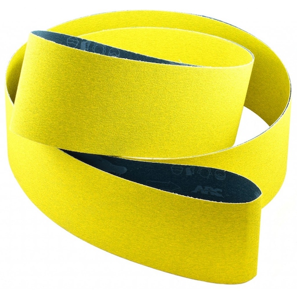 Banda de lijado recubierta de Arc Abrasives, 1" de ancho, 42" de largo, grano 36, No aplicable, Cerámica, Predator, Amarillo - 71-010042002