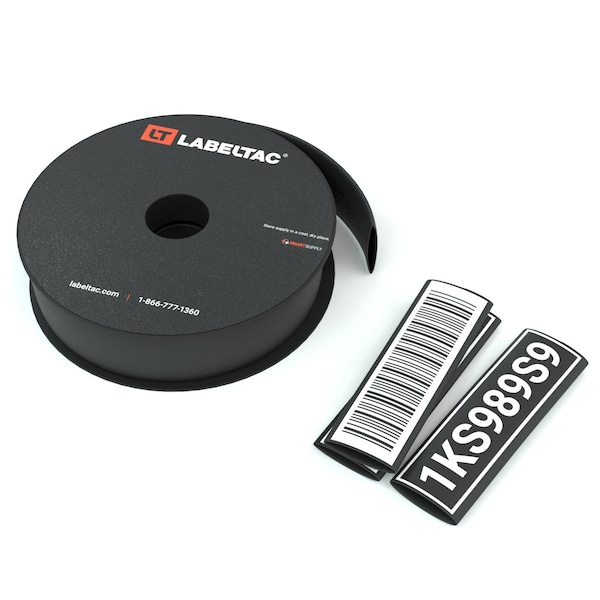 Labeltac Heat Shrink Tube, 3:1 I.D. Shrink Ratio, Black, 25 ft - LTB03SHK