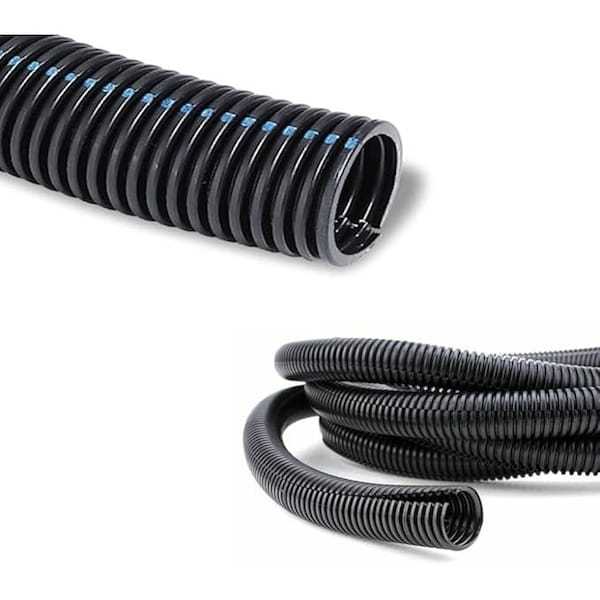 Kable Kontrol Flame Retardant Split Wire Loom - Polypropylene, 1-1/4 in Inch Diameter, 50 ft Feet Long, Black - FRPPWL1.25