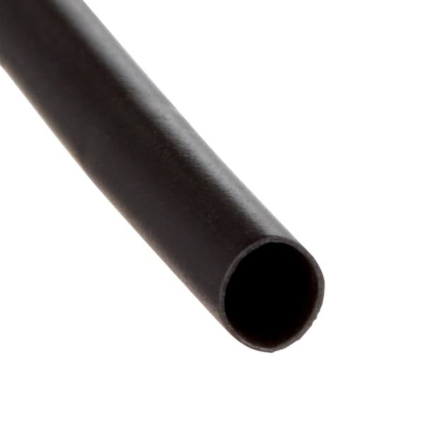 3M Heat Shrink Tube, Thin Wall, 2:1 I.D. Shrink Ratio, 0.13 in I.D. Before Shrinking, Black, 4 ft - FP-301-1/8-BLACK-4'-BULK