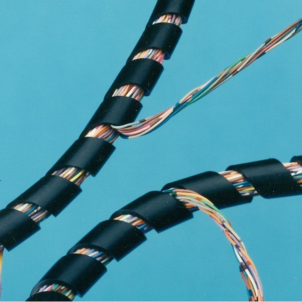 Heli-Tube Forward Cut Cable Sleeve, 0.305 in Inside Dia., 5/16 in to 3 in Max Bundle Dia., 100 ft, Black - HT 3/8 N-B-100