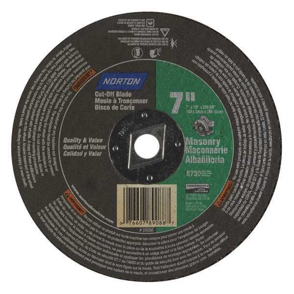 Rueda de corte Norton Abrasives para albañilería, 7"x1/8"x5/8" - 07660789088