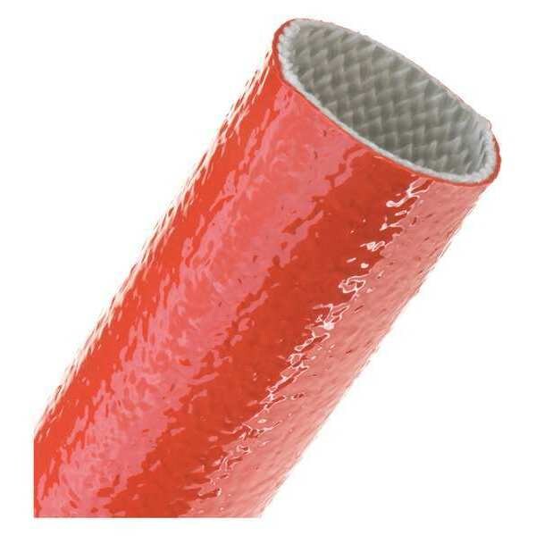 Techflex Braided Cable Sleeve, 1-1/2 in Inside Dia., Fiberglass, Red - FIA1.50RD4