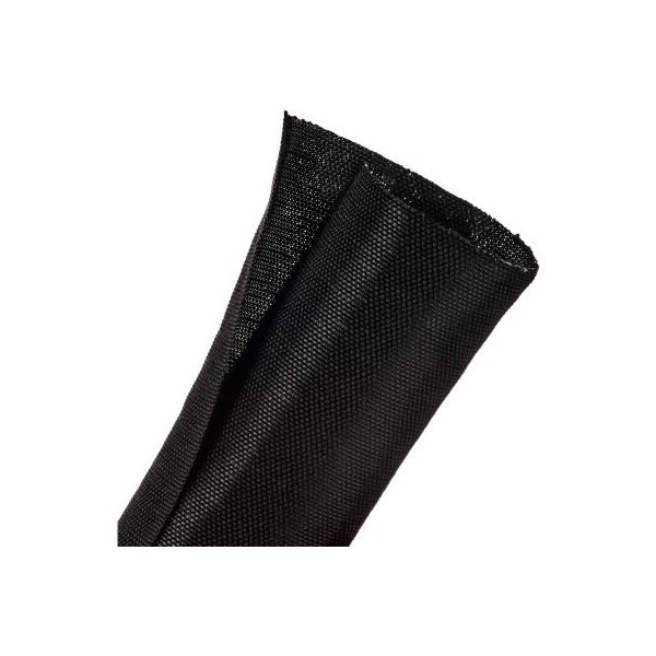 Techflex Techflex F6 Woven Split Wrappable Sleeve 2in Dia., 40', Black - F6W2.00BK-40