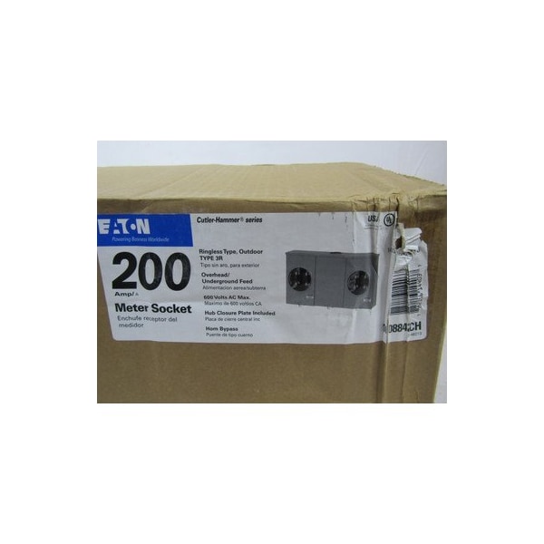 Eaton Meter Sockets Ringless 200A 600V 50/60Hz 1Ph 3Wire 4Jaws  NEMA Type 3R - 1008842CH