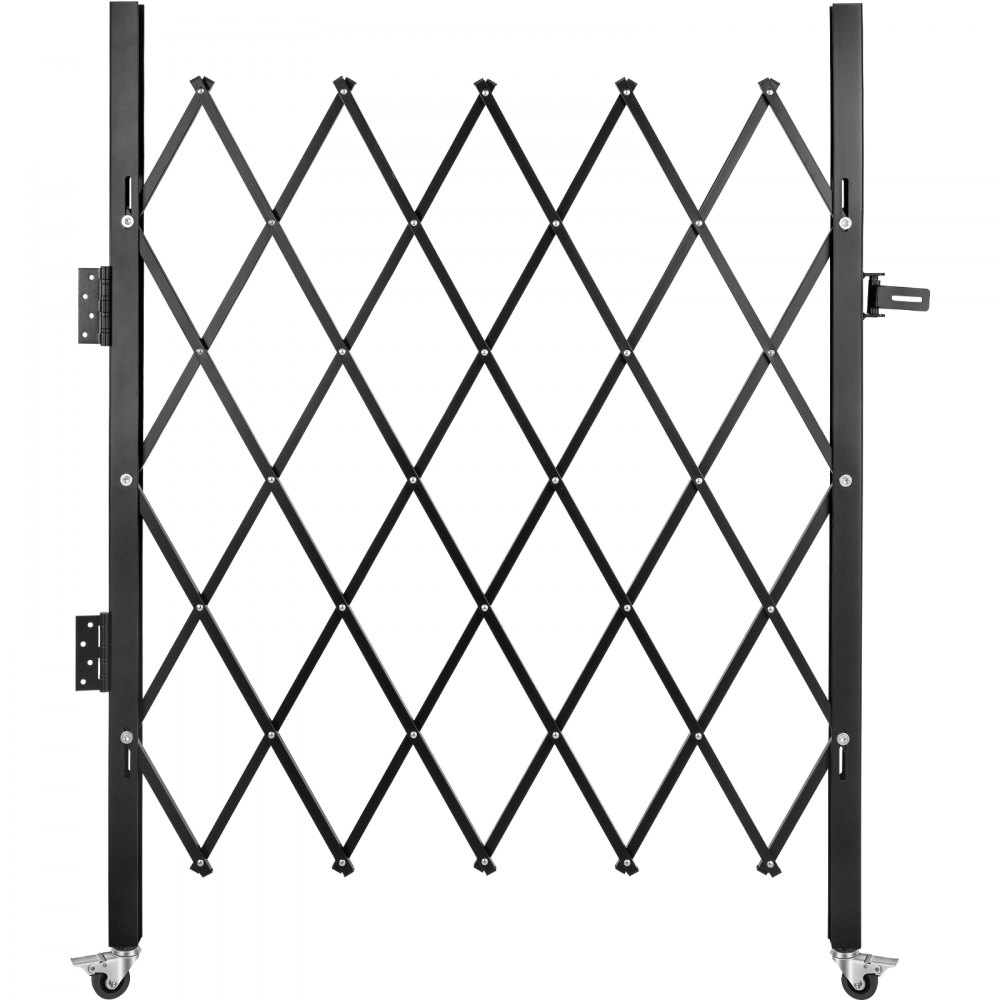 VEVOR Single Folding Security Gate, 48" H x 37" W Folding Door Gate, Steel Accordion Security Gate, Flexible Expanding Security Gate, 360° Rolling Barricade Gate, Scissor Gate or Door with Padlock - SSFDMDM0.91X1.22MV0