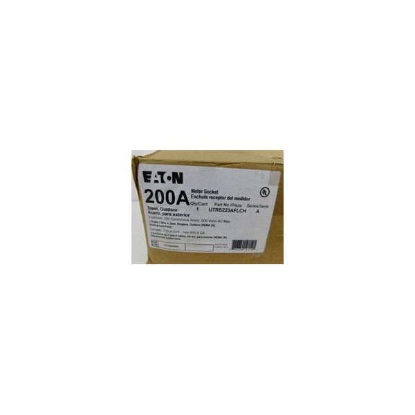 Eaton Meter Sockets Ringless 200A 600V 50/60Hz 1Ph 3Wire 4Jaws - UTRS223AFLCH