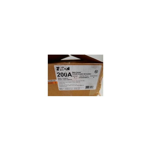 Eaton Meter Sockets Ringless 200A 600V 50/60Hz 1Ph 3Wire 4Jaws NEMA 3R - UTE4203BCH