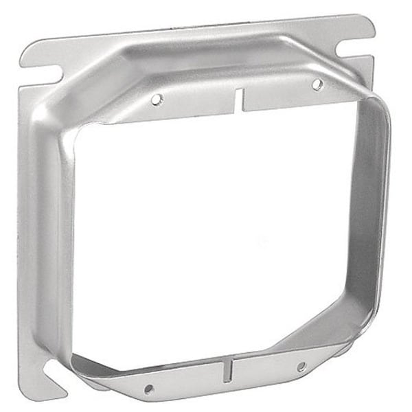 Southwire Device Ring, 1 in L, 4 in W, Square, 2-Gang, Steel, Silver, Galvanized - 52C19-UPC