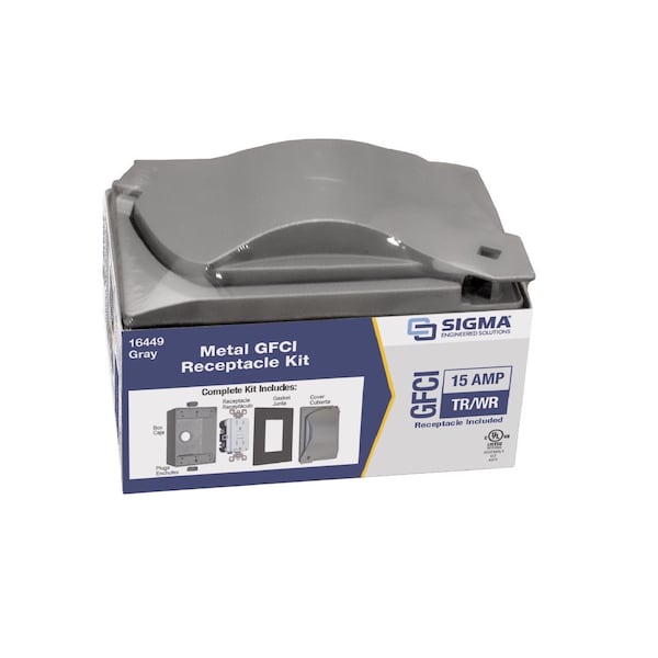 Sigma Engineered Solutions Receptacle Kit, 1 Gang, Die-Cast Metal - 16449