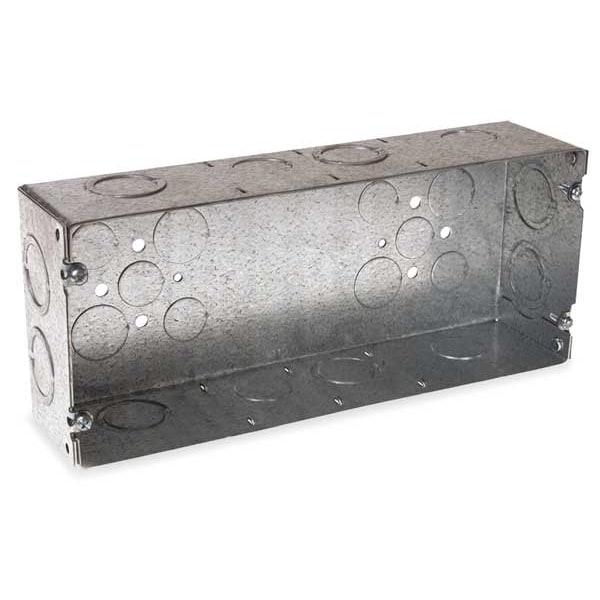 Raco Electrical Box, 110 cu in, Gang Box Type, 4 Gangs, Galvanized Steel - 943