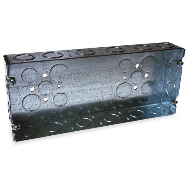 Raco Electrical Box, 72.8 cu in, Gang Box Type, 4 Gangs, Galvanized Steel - 953