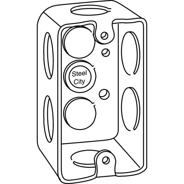 Raco Electrical Box, 16.5 cu in, Handy Box Type, 1 Gang, Galvanized Zinc - 674
