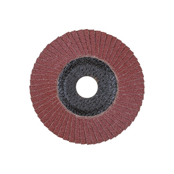 Disco de láminas POLIFAN® de 5" x 7/8" A.H. - A SG STEELOX, óxido de aluminio, 80 granos, cónico - 62215