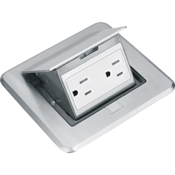 Newhouse Electric Electrical Box, 43 cu. in., Pop-Up Floor Box Type, 1, Nickel - 7400NI