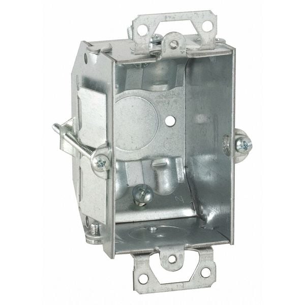 Raco Electrical Box, 10.5 cu in, Switch Box Type, 1 Gang, Steel - 487
