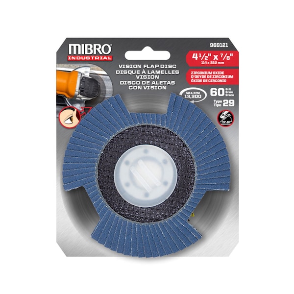 Richelieu Hardware 4 1/2 pulgadas (114 mm) Tipo 29 120 grano disco de aletas de visión para rectificar metal - 968671
