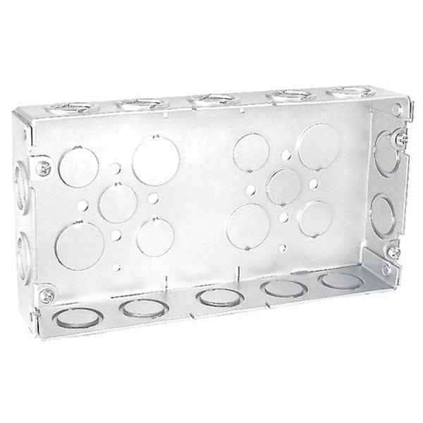 Southwire Multi-Gang Box, 3-Gang, 24-Knockout, 1/2, 3/4 in Knockout, Steel, Silver, Galvanized - GB-1583-UPC