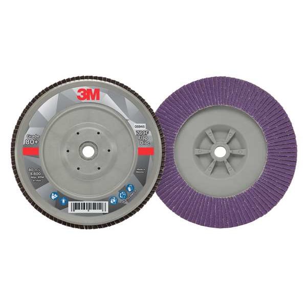 Disco de aletas 3M, 7 pulgadas de diámetro, 5/8 de pulgada de inserción, grano 80 - 7100177901