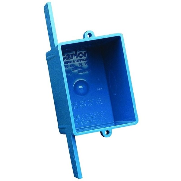 Carlon Outlet Box, 1 -Gang, 3 -Knockout, PVC, Blue - A58381E-CAR