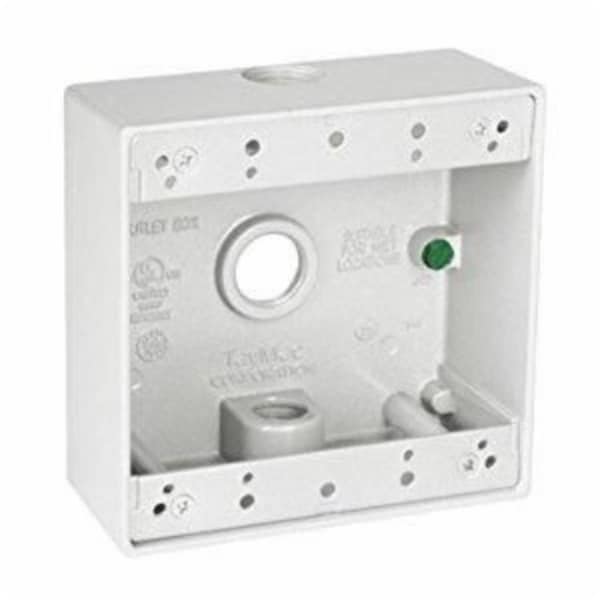 Hubbell-Raco Two Gang Box 3 0.5 in. Holes - White - DB350WH
