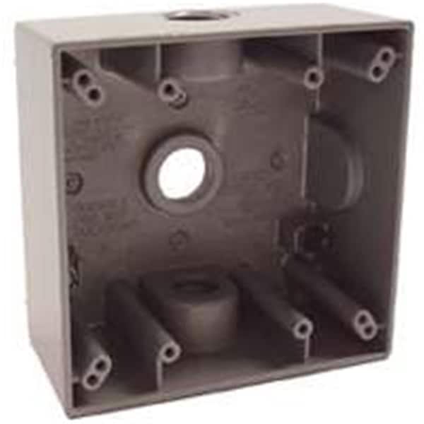 Bell Weatherproof 5333-0 2 - Gang Weatherproof 3 Outlet Box Gray - 1289099