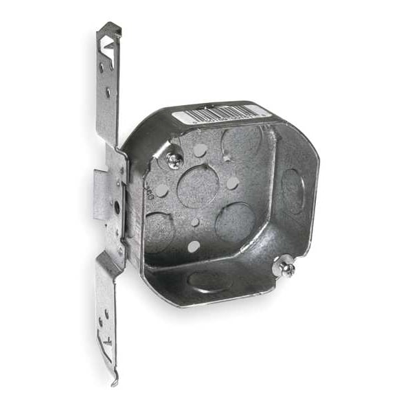 Raco Electrical Box, 15.5 cu in, Octagon Box Type, 2 Gangs, Galvanized Steel, Octagon Shape - 161