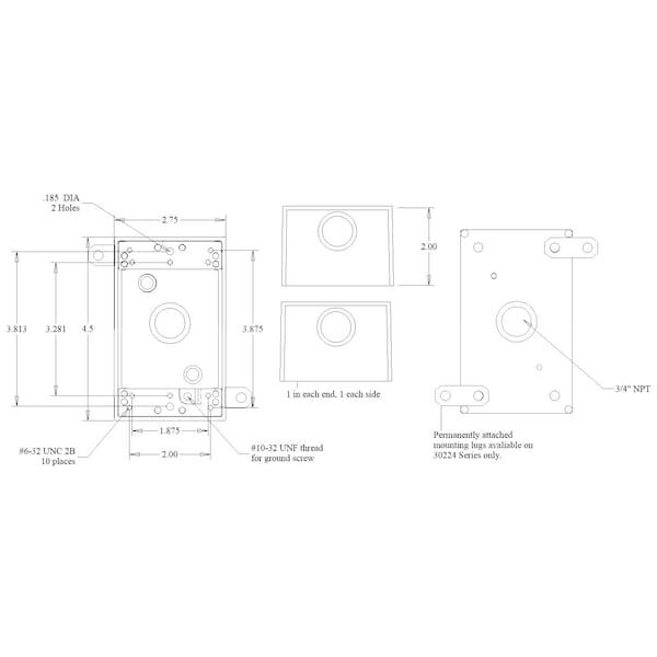 Mulberry Electrical Box, 18 cu in, Outlet Box Type, 1 Gang, Aluminum - 30228