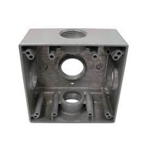 Mulberry Electrical Box, 30.5 cu in, Outlet Box Type, 2 Gangs, Aluminum - 30251