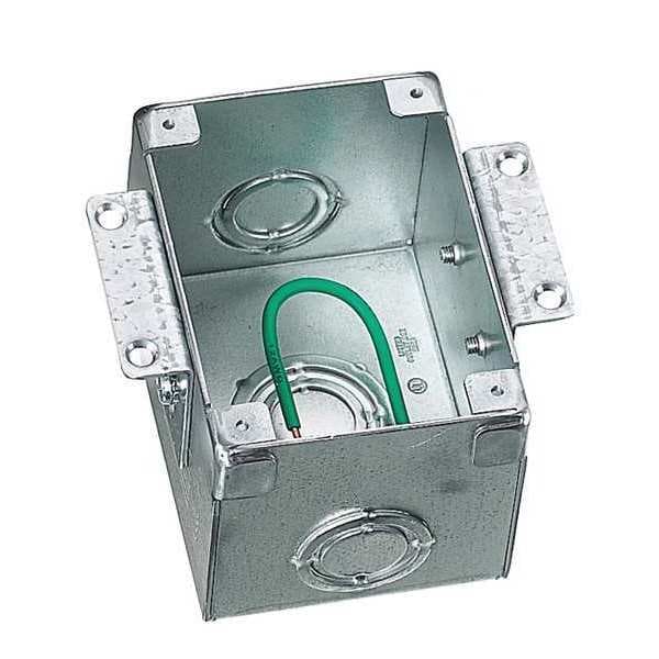 Hubbell Wiring Device-Kellems Electrical Box, 42 cu in, Floor Box Type, 1 Gang, Steel - B2481