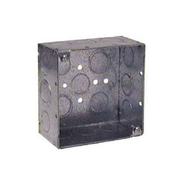 Racoorporated Electrical Box, 30.3 cu in, Square Box Type, 2 Gangs, Steel - 8232