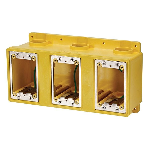 Leviton 3-Gang Wetguard FD Box - Yellow - FDBX3-YL