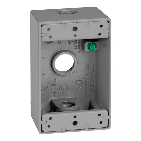 Sigma Engineered Solutions Outlet Box, 1 Gang, Die-Cast Metal - 14252