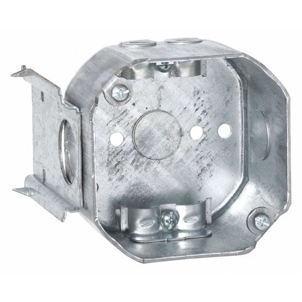 Raco Electrical Box, 21.5 cu in, Octagon Box Type, 1 Gang, Steel - 176